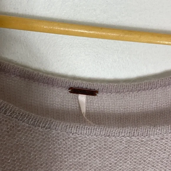 EUC Free People Lavender & Cream Stripe Baggy loose knit sweater - Picture 4 of 6